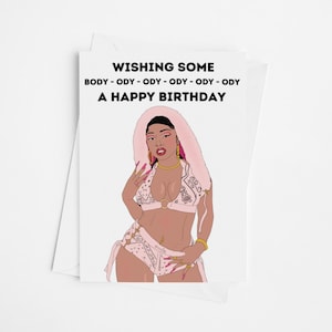 Body Happy Birthday Card for Her - Funny Hip Hop Card - Rapper Card - Friendship, Girlfriend, Best Friend Celebration Card