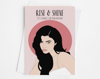 Funny Happy Birthday Card for Her - Best friend - Girlfriend, Friend, Wife Card - Meme Card, Rise and Shine, Custom Gifts