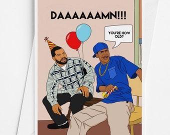 Friday Birthday Card - Funny Birthday Card for Him or Her - Classic 90s Movies Funny Birthday Card Boyfriend - HipHop Party