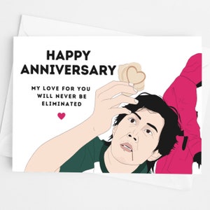 Funny Anniversary Card - Personalized Gift - Death Games Themed - Anniversary Greeting Card for Him or Her