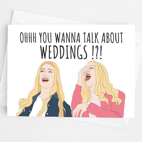White Chicks - Funny Engagement Wedding Card - Wayans Inspired Celebration Card - Funny Card for Him or Her - Bridesmaid Card
