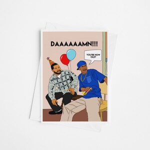 Friday Birthday Card Funny Birthday Card for Him or Her Classic 90s Movies Funny Birthday Card Boyfriend HipHop Party image 2