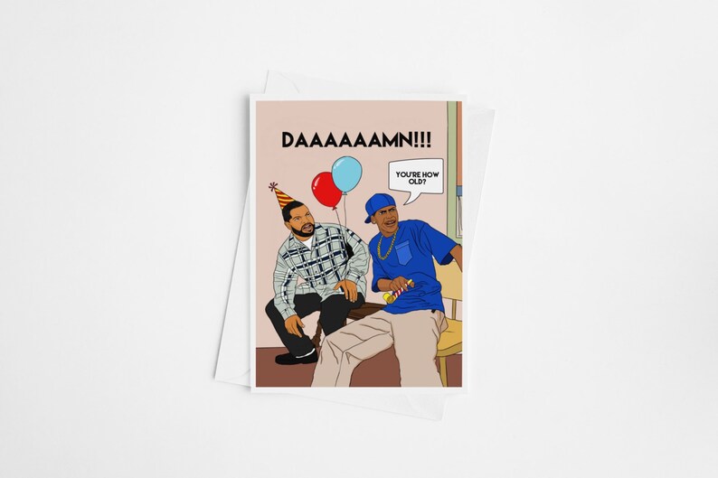 Friday Birthday Card Funny Birthday Card for Him or Her Classic 90s Movies Funny Birthday Card Boyfriend HipHop Party image 2