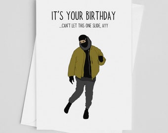 Hip-Hop Birthday Card for Him or Her Funny Customized Happy Birthday Gift for Him Celebration Toosie Slide Greeting Card