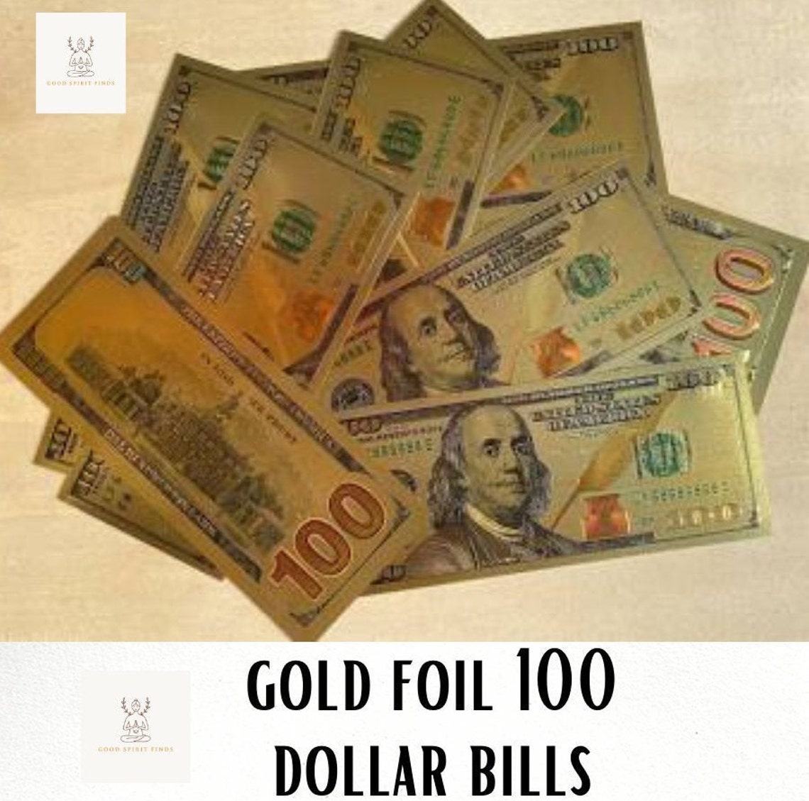 Gold Foil 100 Dollar Bills Gold Money Money for Rituals Etsy