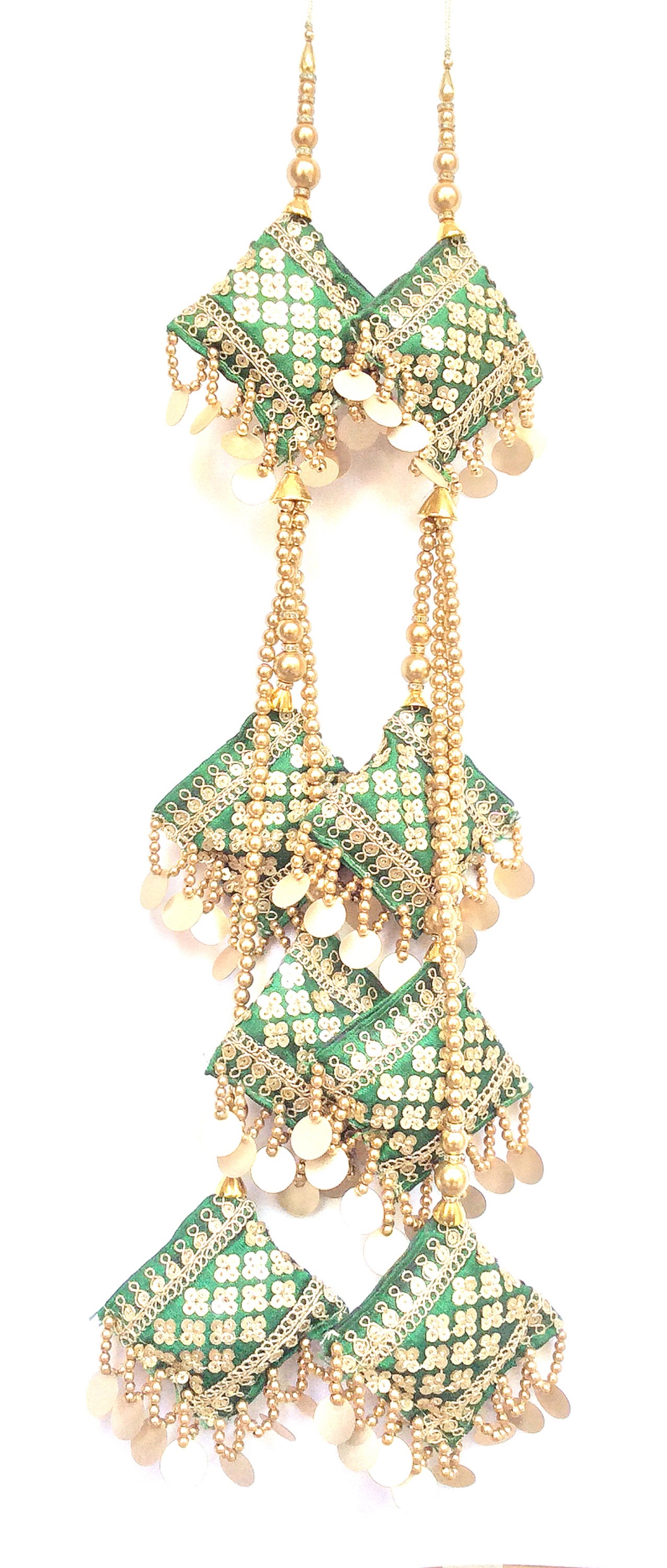 Indian Waist Hanging Jewellery Gold Tassels Latkan Dangles Saree Lengha Keychain 