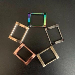 1" Square D-Ring for Purse Straps - Pack of 4