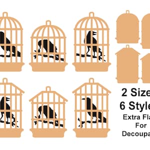 Halloween Crows in Cages Ornament/Banner - SVG - Instant Download - Cut File - Home Decor - Trendy-Glowforge - Laser - Witch