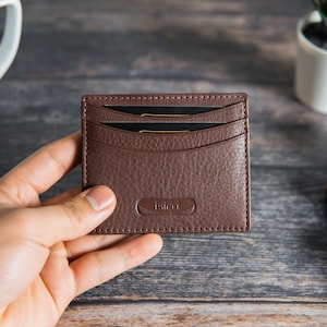 Tarjetero RFID, funda para tarjetas de crédito, billetera con bloqueo RFID, tarjetero fino de cuero, funda minimalista para tarjetas, regalo de cumpleaños para tu mejor amigo.