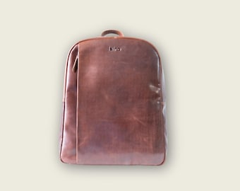Mochila de cuero Isiro Apex: mochila de viaje de piel de vacuno de grano completo