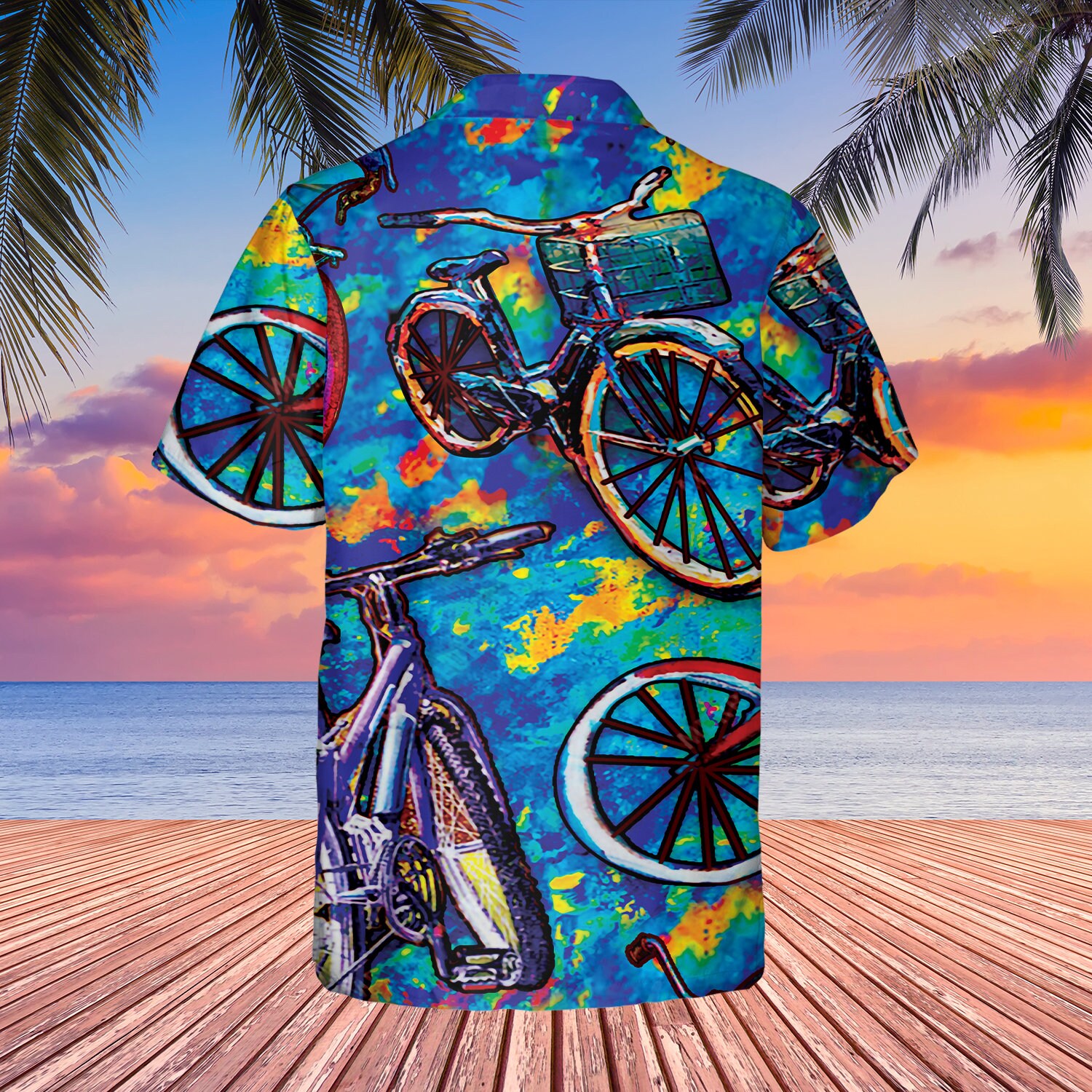 bike dress shirt Men's regular shirt with bicycle print