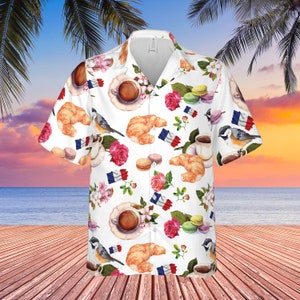 French Breakfast Hawaiian Shirt, Hawaii Shirt, Casual Shirt, Short Sleeves Shirt, Beach Shirt, Summer Trip
