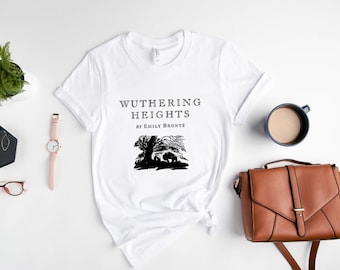 T-shirt Wuthering Heights Book Lover, grappig leesgrage cadeau voor Bronte-fans, shirt Wuthering Heights, uniseks kleding