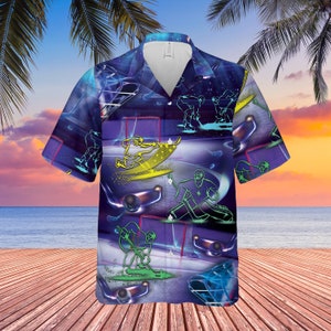 hockey dress shirts Ice Hockey Men's Short Sleeve Poplin Shirt - Casual Printed Button Down Short Summer Beach Shirts Unisex940
