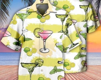 Cocktail Margarita Summer Party Hawaiian Shirt, Hawaii Shirt, Casual Shirt, Short Sleeves Shirt, Beach Shirt, Summer Trip