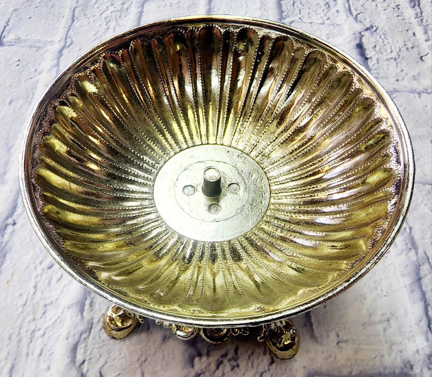 Vintage Pewter Catch All Jewelry Bathroom Armoire Antique Decorative ...