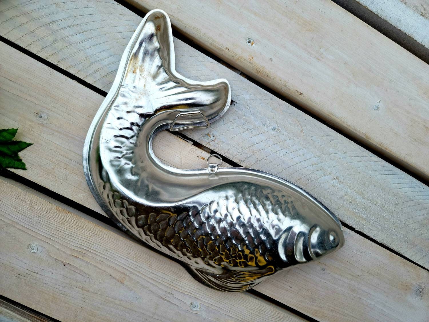 Vintage Copper Jello Mold Tin Nautical Aluminum Gold Fish Etsy