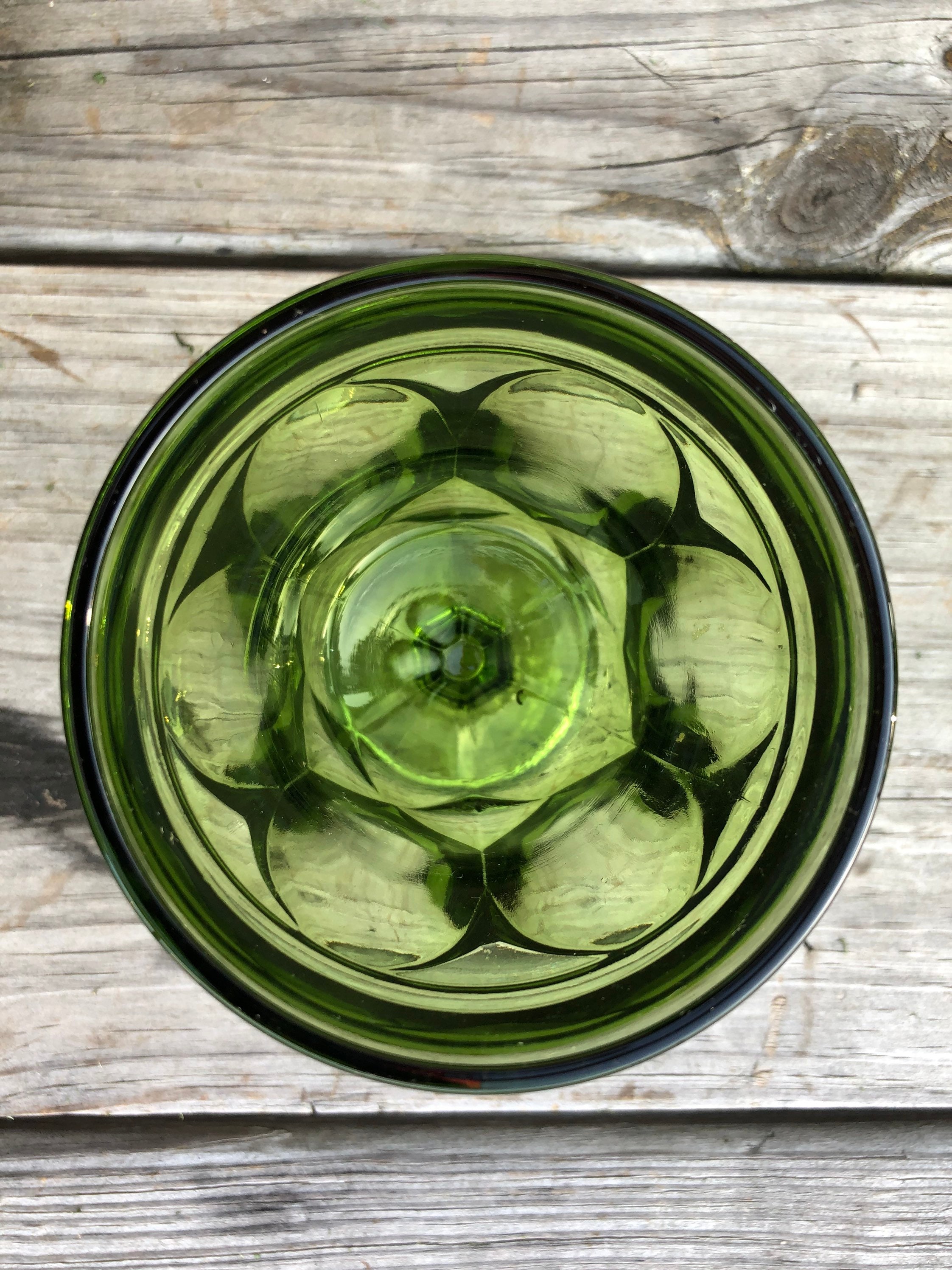 Vintage Emerald Glass Drink Set. Vintage Green Glass Stem Ware. Green ...