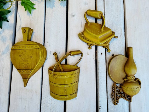 VINTAGE Metal Cast Farmhouse Wall Art Set 1970's Kitchen | Etsy