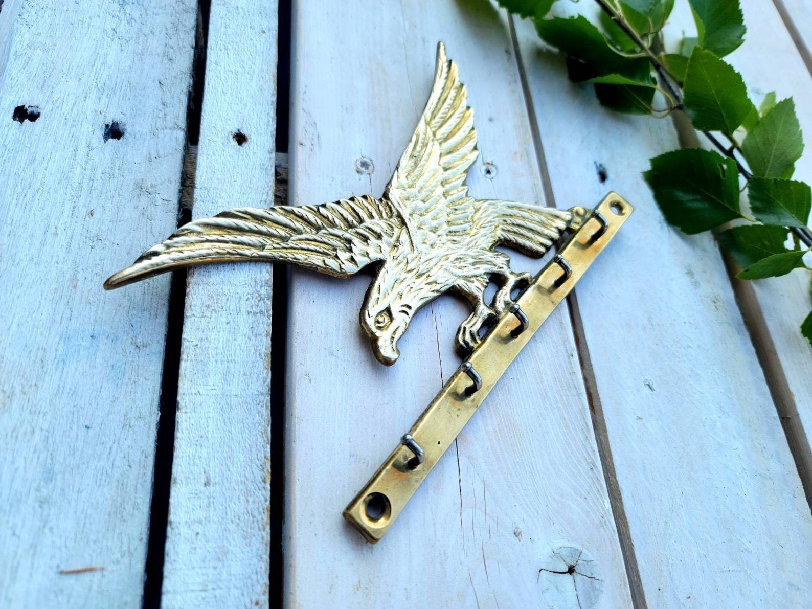 Small Vintage Brass Eagle Keychain Wall Hook. American Etsy