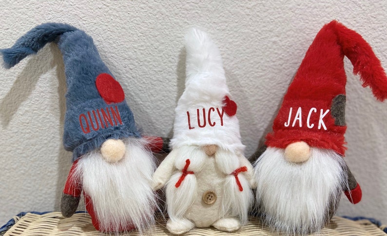 Personalized Gnomes plush gnome with family names Christmas | Etsy