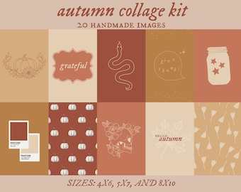 Autumn Collage Kit (Thanksgiving/Halloween) (20 Handmade Images/Instant Download!)