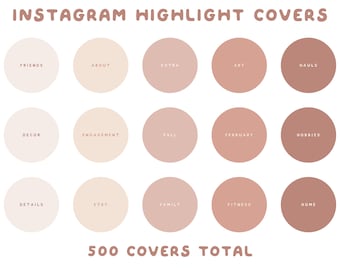 500 cremosos Blush Instagram Highlight Covers / IG Story Icons / Insta Story Covers