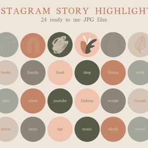 24 Instagram Highlight Cover Iconen | Instagram Stories | Instagram Highlight | Instagram Cover | Story Highlight Covers | Pictogrammen markeren
