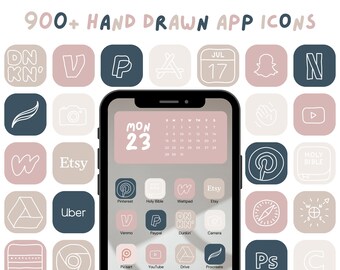 Royalty iOS App Icons, iPhone App Cover, Ästhetische Icons, Handgezeichnete App Icons