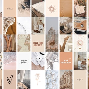 Minimal Beige Digital Collage Kit | Dorm Decor | Photo Collage