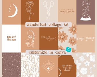 CANVA: Wanderlust Collage Kit (30 Handmade Images + 25 extras!)