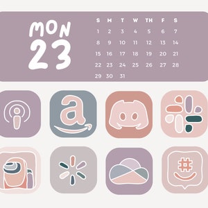 Muted Pastel Doodle iOS/Android App Icons | 200+ Icons Bundle