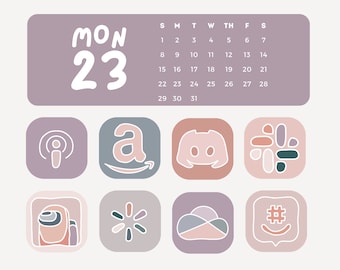 Muted Pastel Doodle iOS/Android App Icons | 200+ Icons Bundle