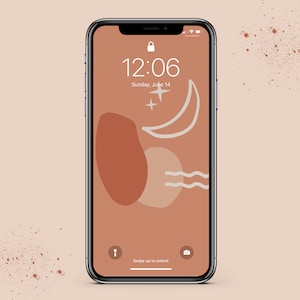 3 Aesthetic Phone Wallpapers in 3 Colors | Abstract Boho Background | Instant Download