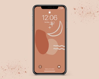 3 Aesthetic Phone Wallpapers in 3 Colors | Abstract Boho Background | Instant Download