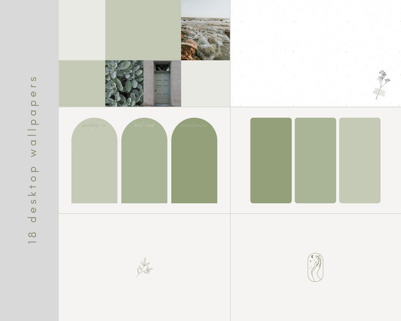 Sage Green Desktop Folder Icons Wallpapers Aesthetic - Etsy