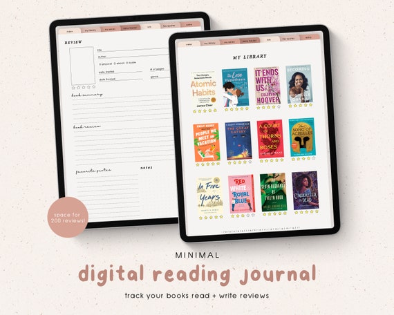 Digital Reading Journal, Digital Book Journal Goodnotes, Ipad
