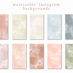 10 Aquarell Instagram Story Hintergründe, Instagram Vorlagen, IG Hintergründe