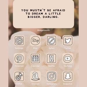 Beige Doodle iOS 14 App Icons | iOS14 Widget Photos | Widgetsmith Shortcuts | iOS Widget Covers | iOS 14 Icon Pack