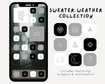 Sweater Weather Collection, iOS App Icons, Aesthetic Icons, Hand-drawn App Icons