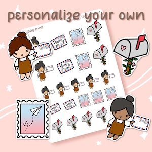 Happy Mail Personalisiere deinen eigenen Stickerbogen, Bullet Journal Sticker, Planner Sticker