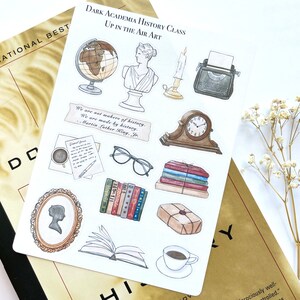 Dark Academia Weekly Bullet Journal Kit, adesivos BuJo e Planner, folhas de adesivos FÍSICOS, NÃO digitais