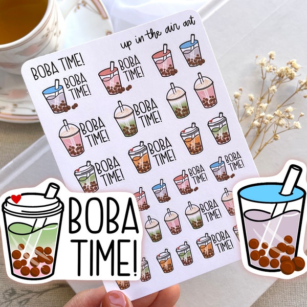 Boba Time! Sticker Sheet, Bullet Journal Stickers, Planner Stickers