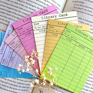 Marcapáginas con forma de tarjeta de biblioteca antigua, regalo para amantes de los libros