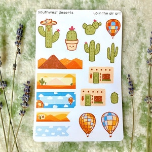 Zuidwest woestijnen sticker vel, Cactus Bullet Journal Stickers, Planner Stickers