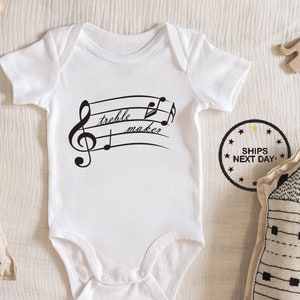 Treble Maker Music Baby Bodysuit Baby boy girl unisex Clothes New pregnancy announcement baby shower gift idea Bodysuit 189