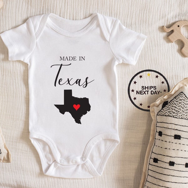 Made In Texas Baby Bodysuit, Baby boy girl unisex Clothes baby shower gift idea Bodysuit 111.43