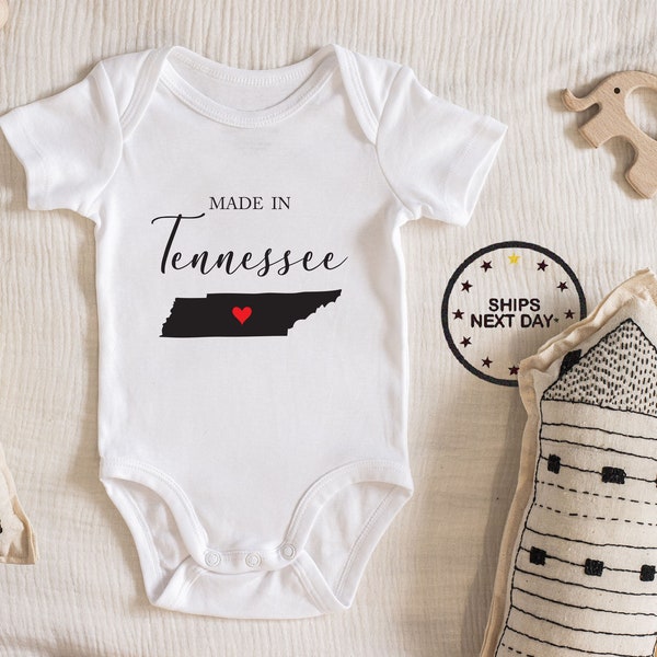 Made In Tennessee Baby Bodysuit, Baby boy girl unisex Clothes baby shower gift idea Bodysuit 111.42