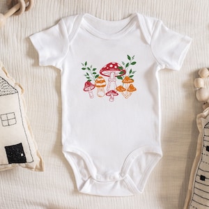Mushroom Bodysuit ® Baby boy girl unisex Clothes New pregnancy announcement baby shower gift idea Bodysuit  249