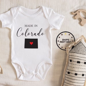 Made In Colorado Baby Bodysuit, Baby boy girl unisex Clothes baby shower gift idea Bodysuit 111.6
